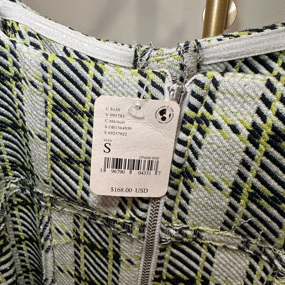 Free People Gingham wide leg jumpsuit in green. - Picture 2 of 11